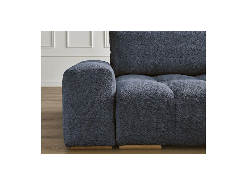 Canapé Droit Convertible Coffre - Anakin - Tissu Bouclette - 2 Coussins