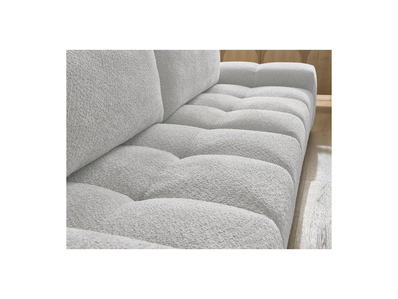 Canapé Droit Convertible Coffre - Anakin - Tissu Bouclette - 2 Coussins