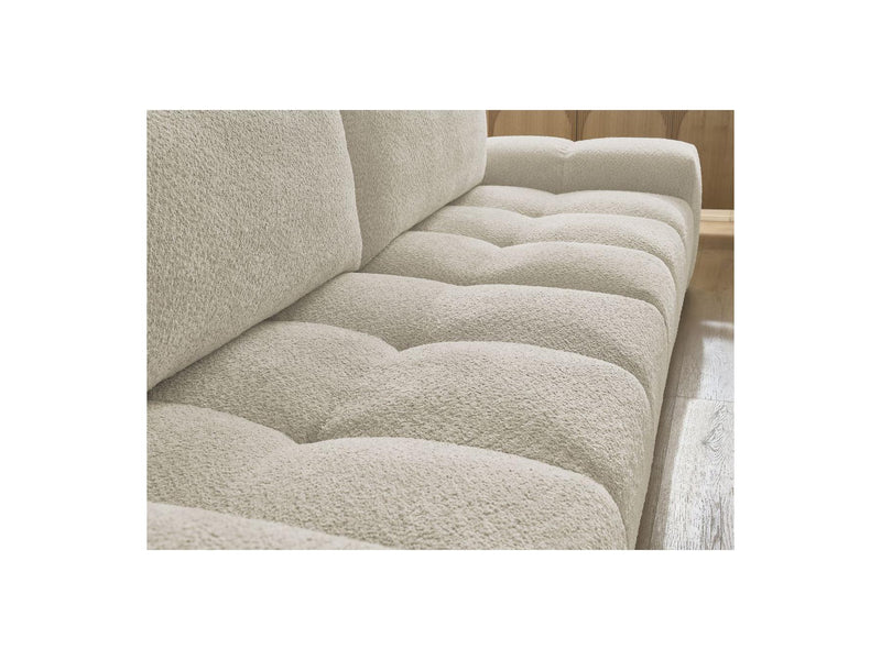 Canapé Droit Convertible Coffre - Anakin - Tissu Bouclette - 2 Coussins