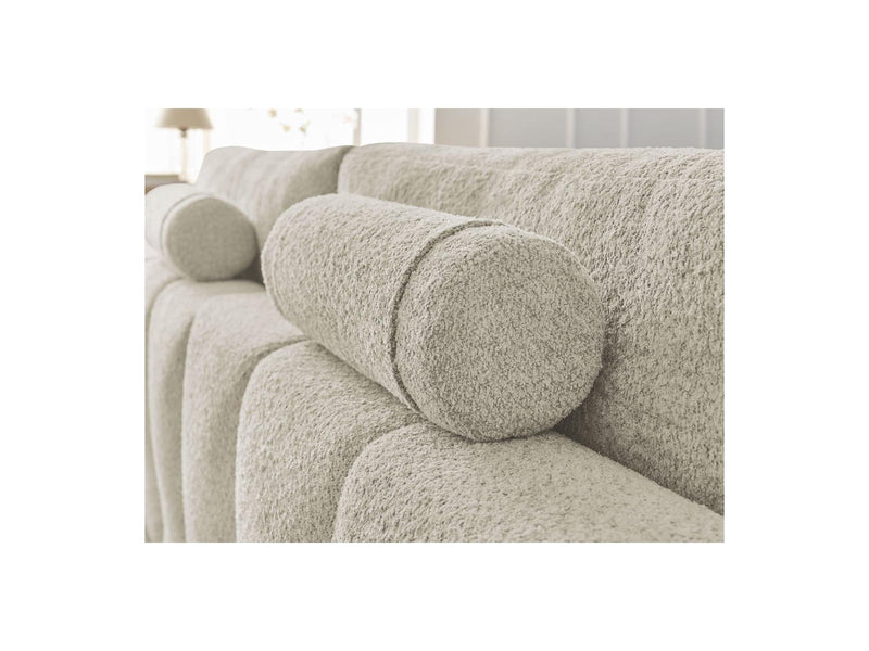 Canapé Droit Convertible Coffre - Anakin - Tissu Bouclette - 2 Coussins