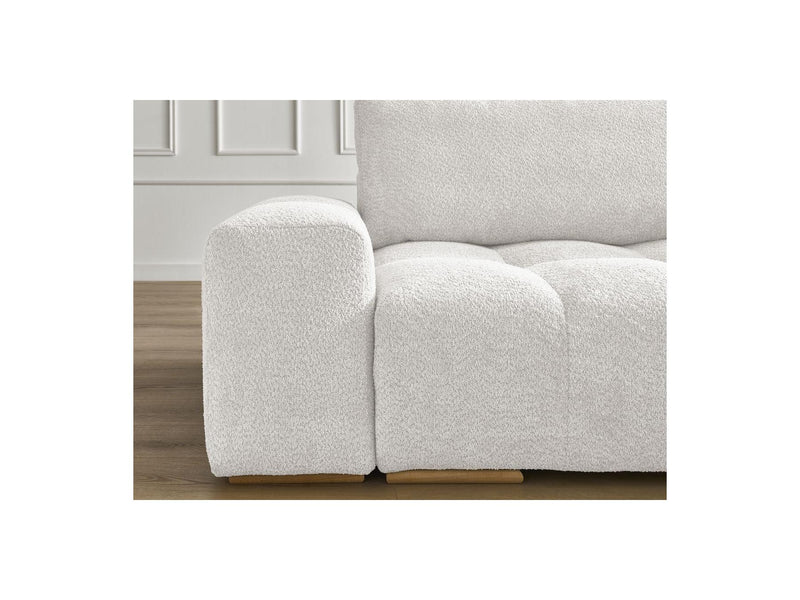 Canapé Droit Convertible Coffre - Anakin - Tissu Bouclette - 2 Coussins