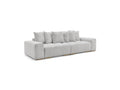 Anakin - Sofá recto cama con arcón - Tejido bouclé - 6 cojines