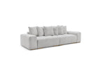 Anakin - Sofá recto cama con arcón - Tejido bouclé - 6 cojines