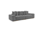 Anakin - Sofá recto cama con arcón - Tejido bouclé - 6 cojines