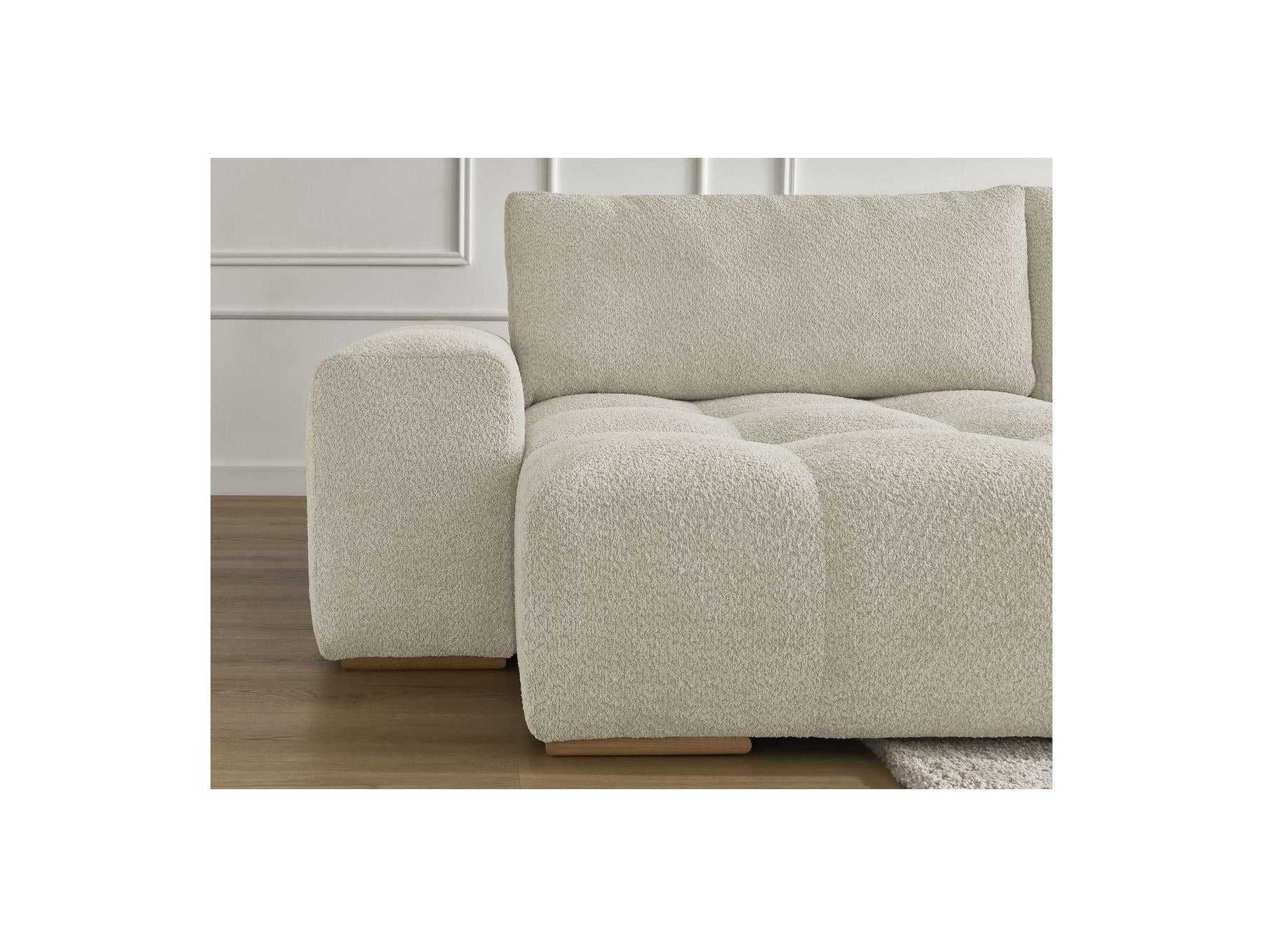 Anakin - Convertible Panoramic Sofa with Storage - Bouclé Fabric - 3 Cushions