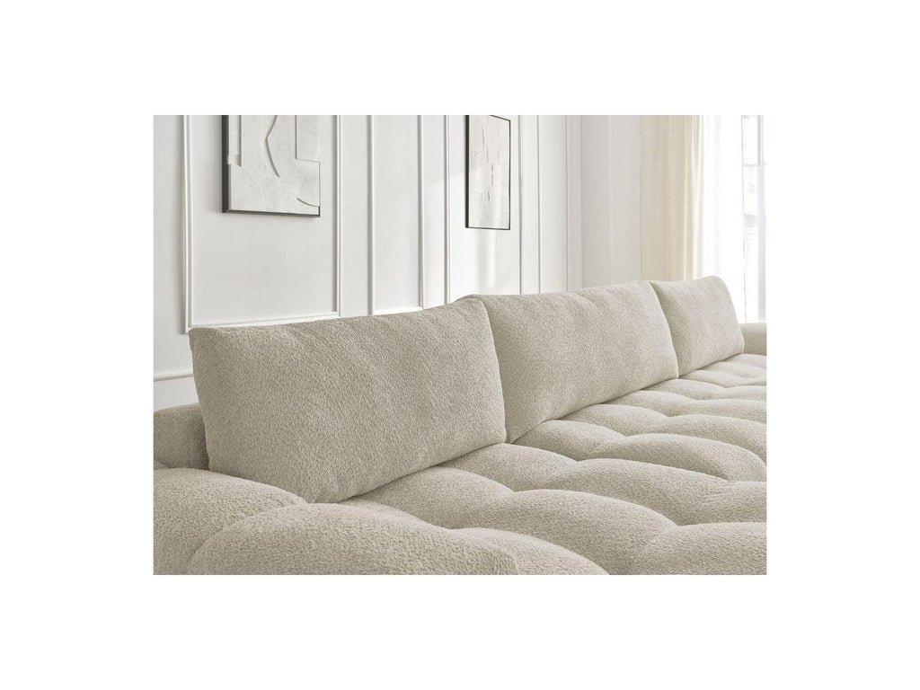 Anakin - Convertible Panoramic Sofa with Storage - Bouclé Fabric - 3 Cushions