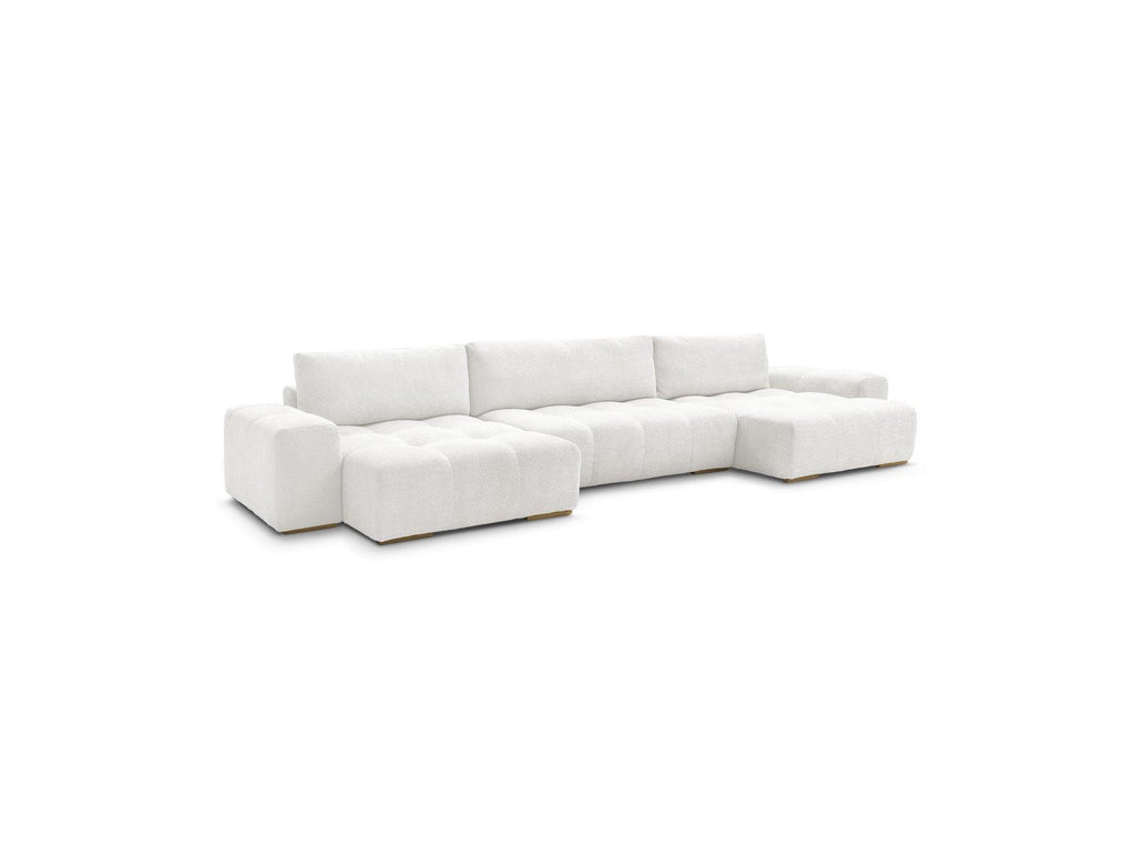 Anakin - Convertible Panoramic Sofa with Storage - Bouclé Fabric - 3 Cushions