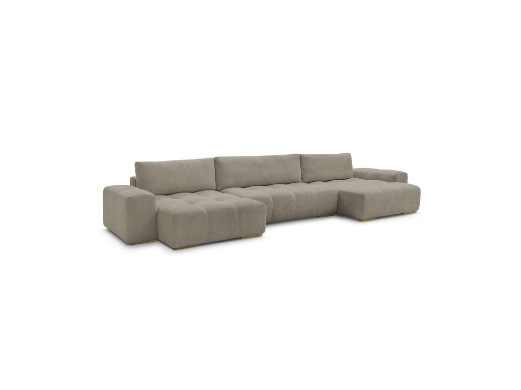 Anakin - Convertible Panoramic Sofa with Storage - Bouclé Fabric - 3 Cushions