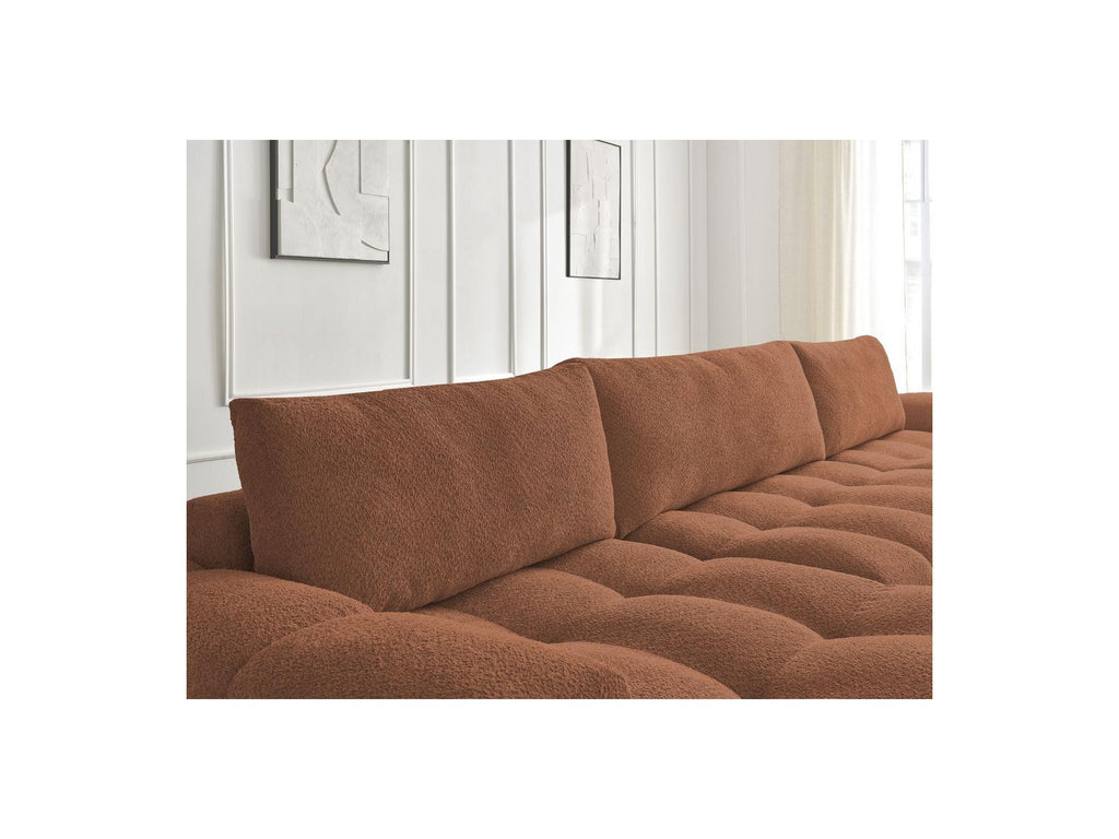 Anakin - Convertible Panoramic Sofa with Storage - Bouclé Fabric - 3 Cushions