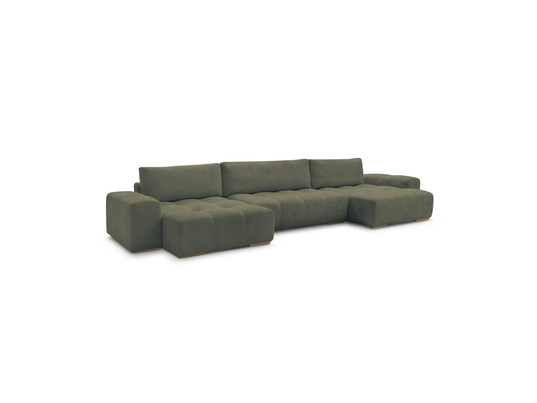 Anakin - Convertible Panoramic Sofa with Storage - Bouclé Fabric - 3 Cushions