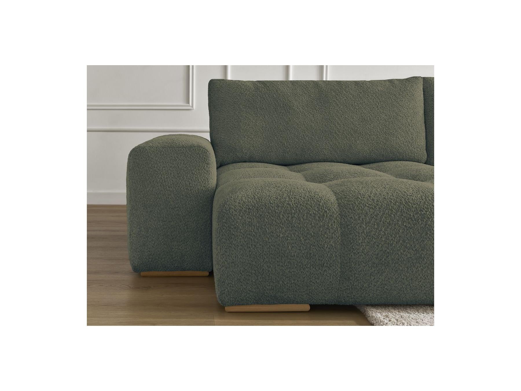 Anakin - Convertible Panoramic Sofa with Storage - Bouclé Fabric - 3 Cushions