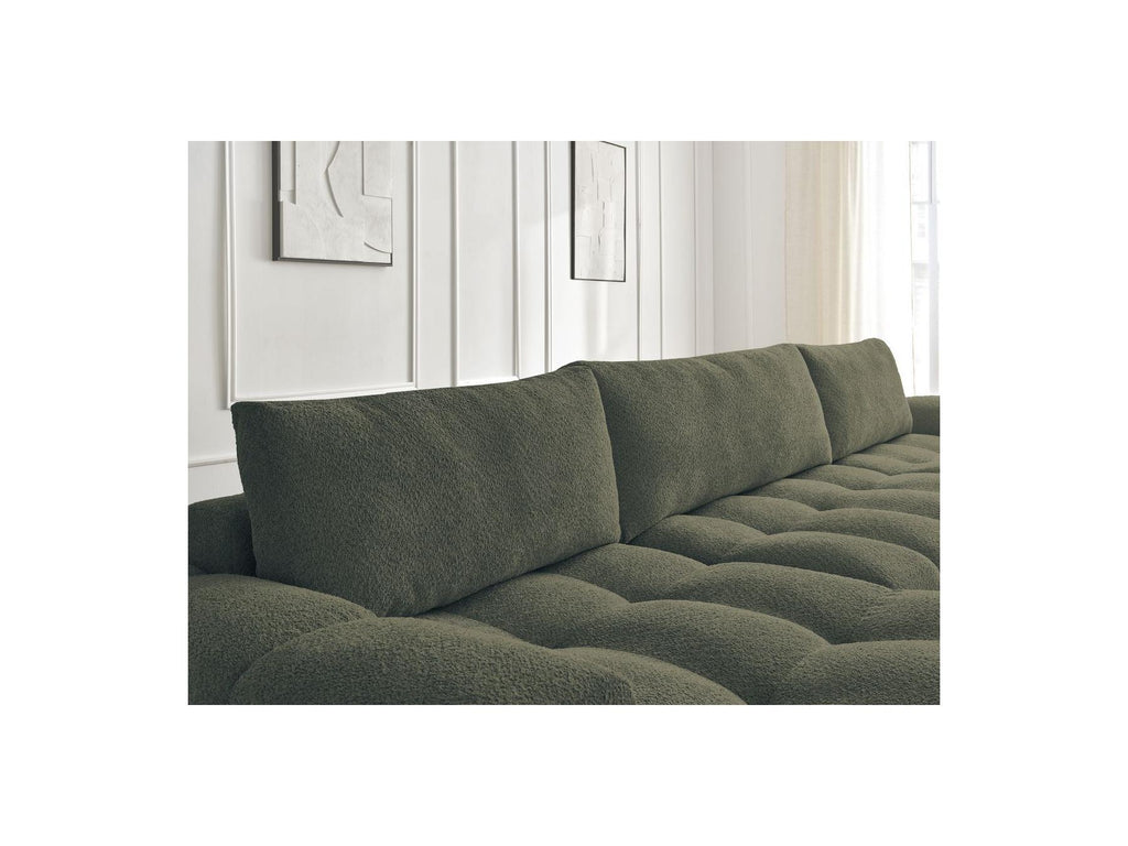 Anakin - Convertible Panoramic Sofa with Storage - Bouclé Fabric - 3 Cushions