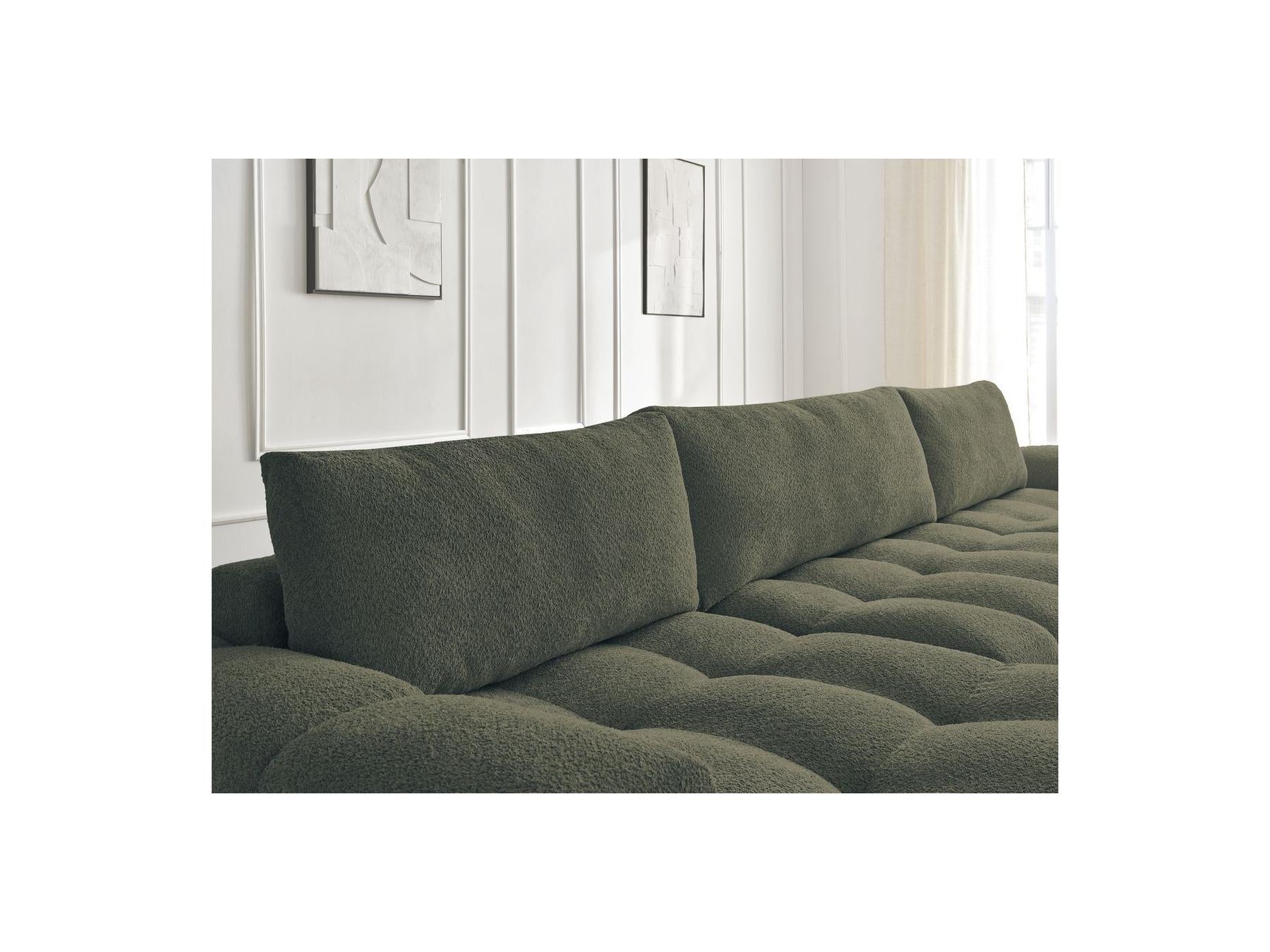 Anakin - Convertible Panoramic Sofa with Storage - Bouclé Fabric - 3 Cushions