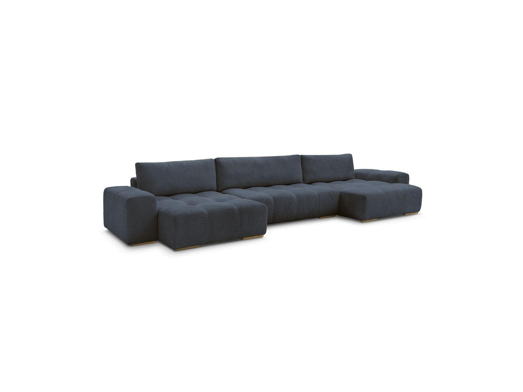 Anakin - Convertible Panoramic Sofa with Storage - Bouclé Fabric - 3 Cushions