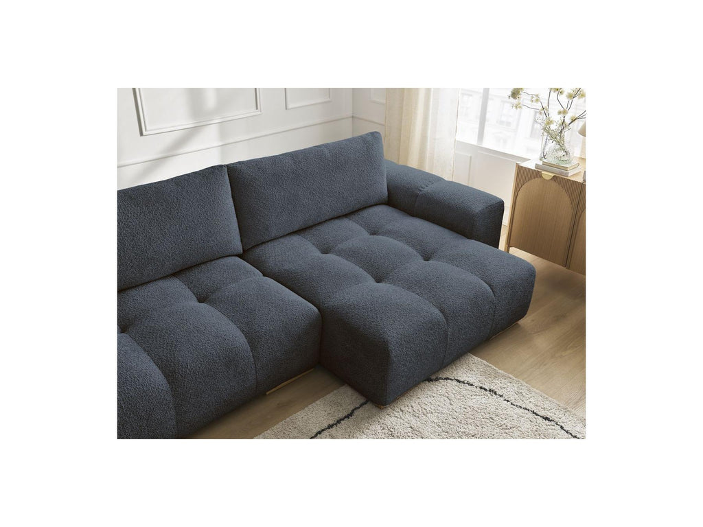 Anakin - Convertible Panoramic Sofa with Storage - Bouclé Fabric - 3 Cushions