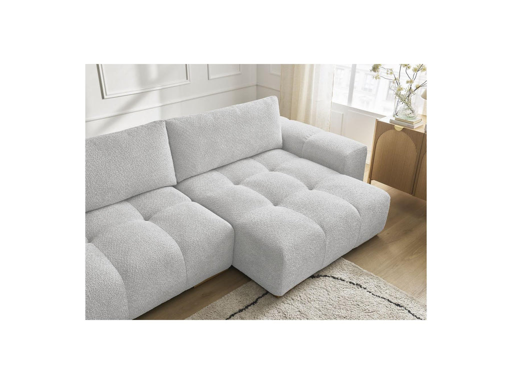 Anakin - Convertible Panoramic Sofa with Storage - Bouclé Fabric - 3 Cushions