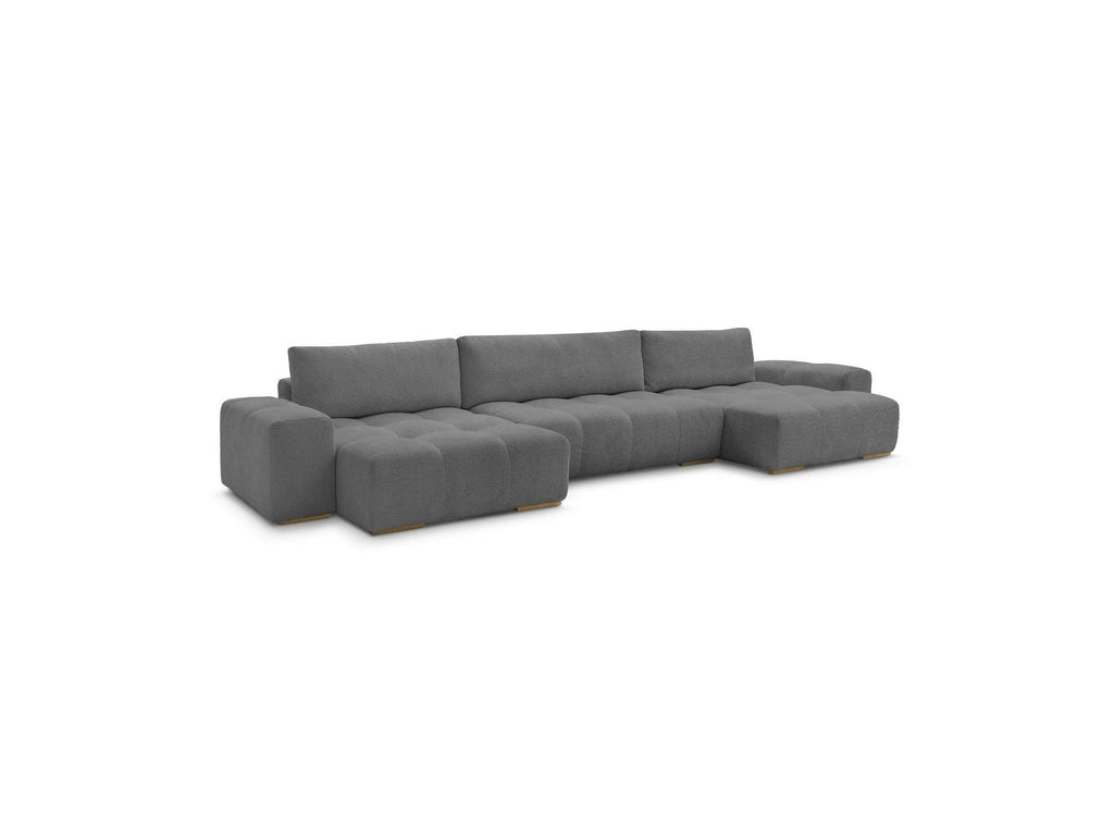 Anakin - Convertible Panoramic Sofa with Storage - Bouclé Fabric - 3 Cushions