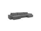 Anakin - Convertible Panoramic Sofa with Storage - Bouclé Fabric - 3 Cushions