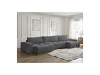 Anakin - Convertible Panoramic Sofa with Storage - Bouclé Fabric - 3 Cushions
