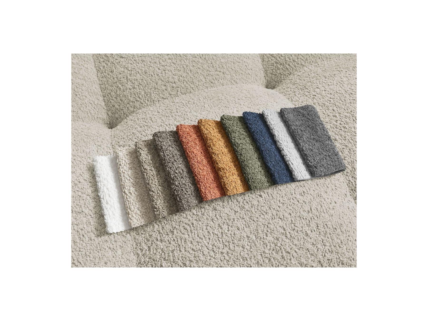 Anakin - Panoramic Convertible Sofa with Storage - Bouclé Fabric - 10 Cushions