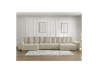 Anakin - Panoramic Convertible Sofa with Storage - Bouclé Fabric - 10 Cushions
