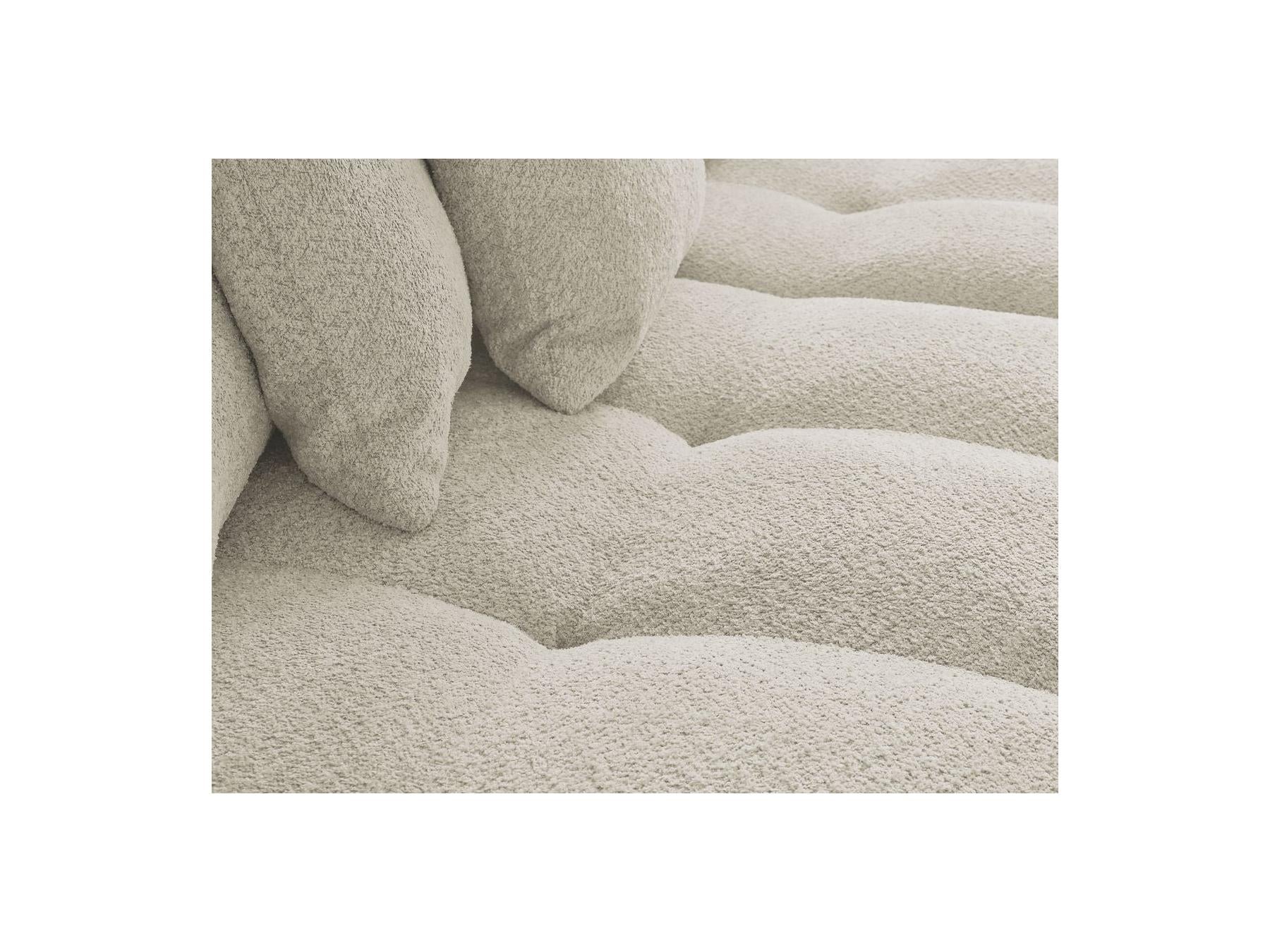Anakin - Panoramic Convertible Sofa with Storage - Bouclé Fabric - 10 Cushions