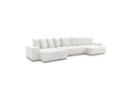 Anakin - Panoramic Convertible Sofa with Storage - Bouclé Fabric - 10 Cushions