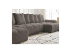 Anakin - Panoramic Convertible Sofa with Storage - Bouclé Fabric - 10 Cushions