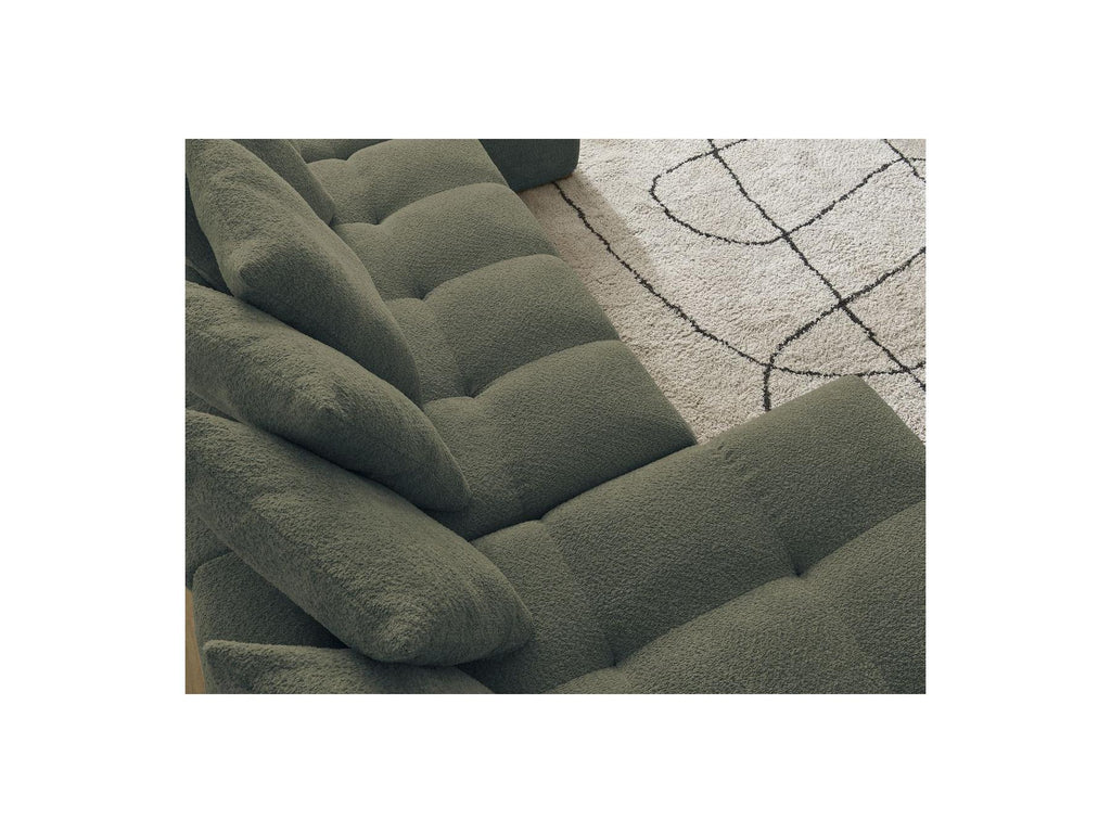 Anakin - Panoramic Convertible Sofa with Storage - Bouclé Fabric - 10 Cushions