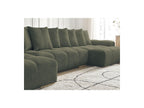 Anakin - Panoramic Convertible Sofa with Storage - Bouclé Fabric - 10 Cushions