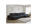 Anakin - Panoramic Convertible Sofa with Storage - Bouclé Fabric - 10 Cushions