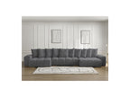 Anakin - Panoramic Convertible Sofa with Storage - Bouclé Fabric - 10 Cushions