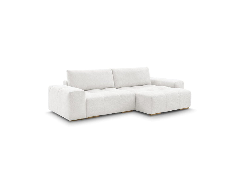Canapé D'Angle Convertible Réversible Coffre - Anakin - Tissu Bouclette - 2 Coussins