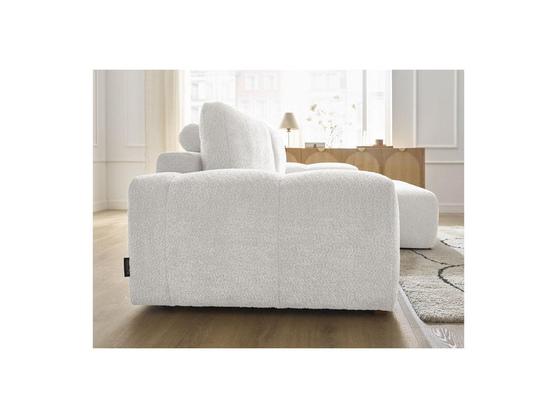 Canapé D'Angle Convertible Réversible Coffre - Anakin - Tissu Bouclette - 2 Coussins