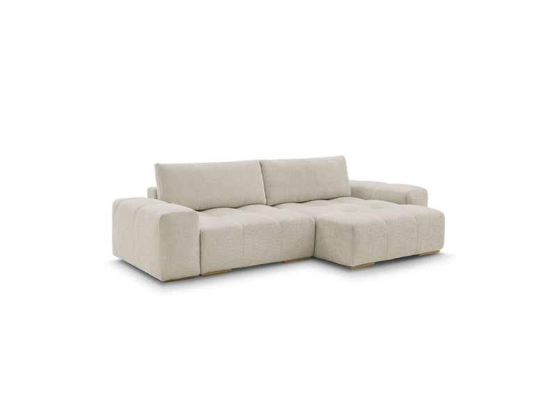 Canapé D'Angle Convertible Réversible Coffre - Anakin - Tissu Bouclette - 2 Coussins