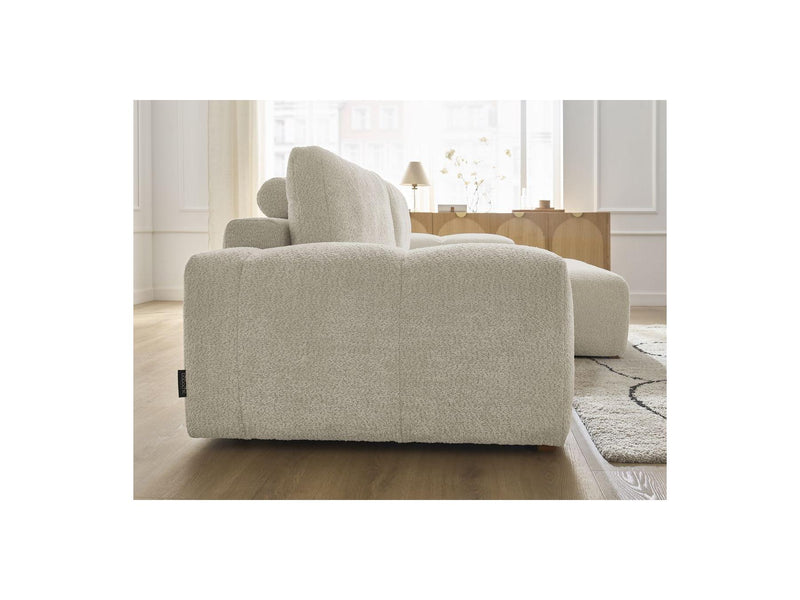 Canapé D'Angle Convertible Réversible Coffre - Anakin - Tissu Bouclette - 2 Coussins