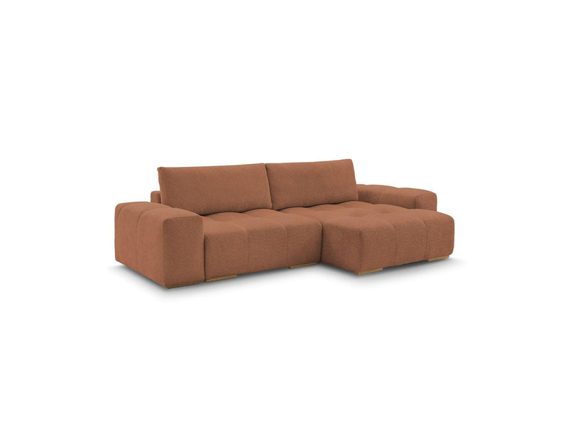 Canapé D'Angle Convertible Réversible Coffre - Anakin - Tissu Bouclette - 2 Coussins