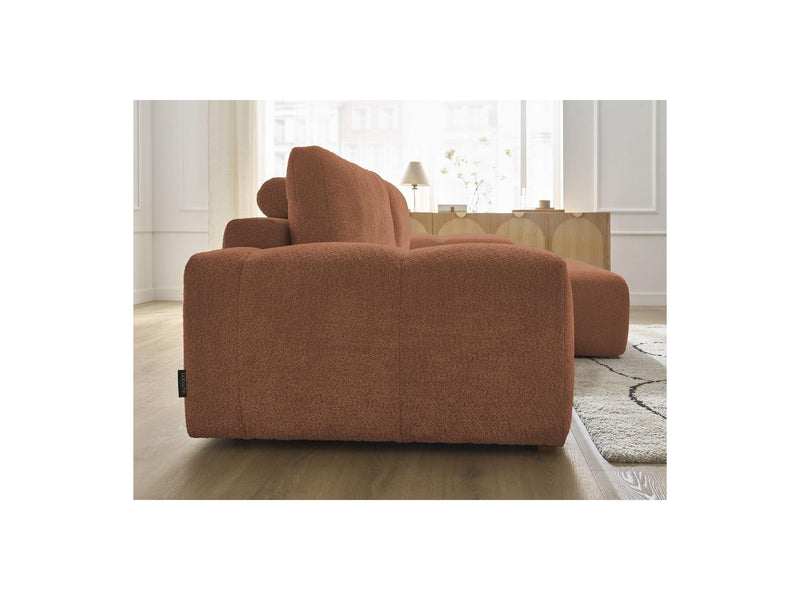 Canapé D'Angle Convertible Réversible Coffre - Anakin - Tissu Bouclette - 2 Coussins