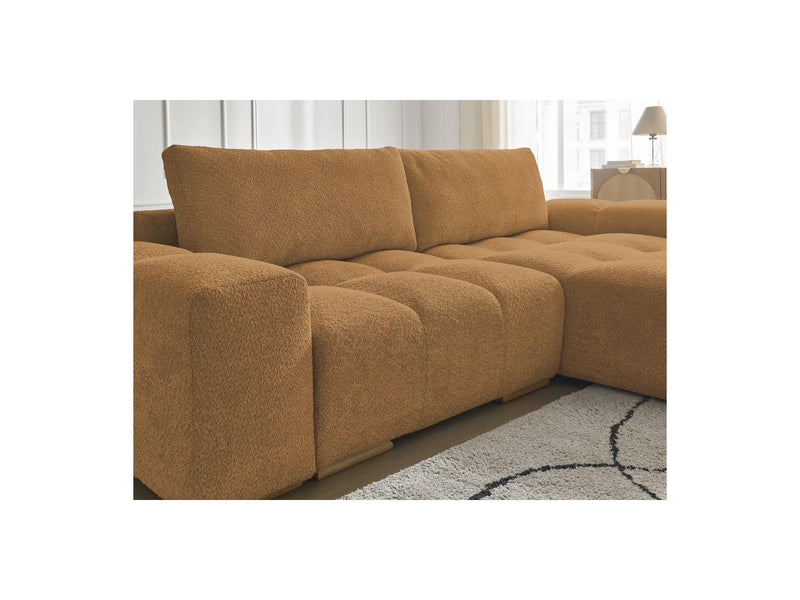 Canapé D'Angle Convertible Réversible Coffre - Anakin - Tissu Bouclette - 2 Coussins