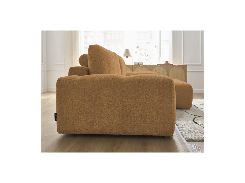 Canapé D'Angle Convertible Réversible Coffre - Anakin - Tissu Bouclette - 2 Coussins