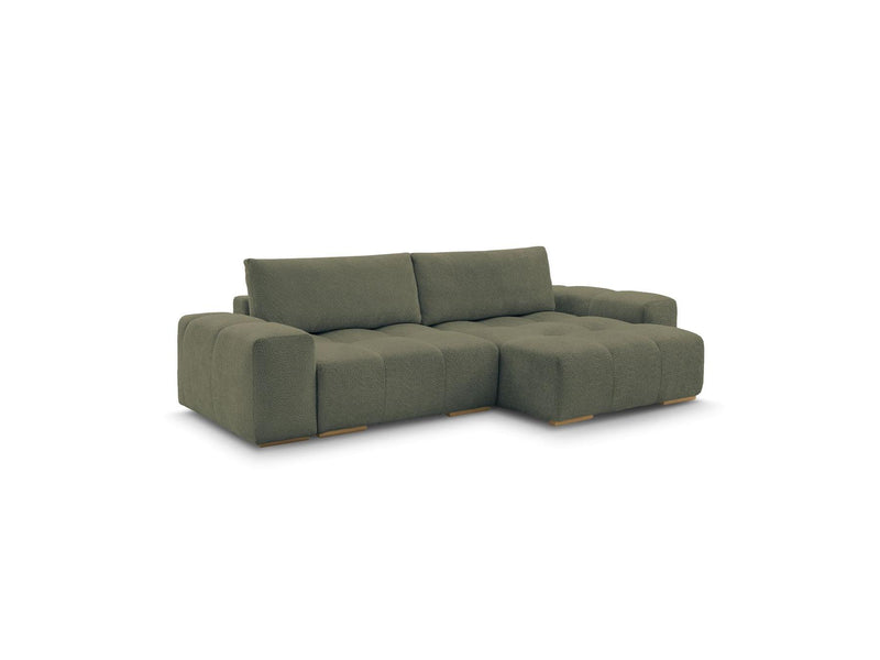 Canapé D'Angle Convertible Réversible Coffre - Anakin - Tissu Bouclette - 2 Coussins