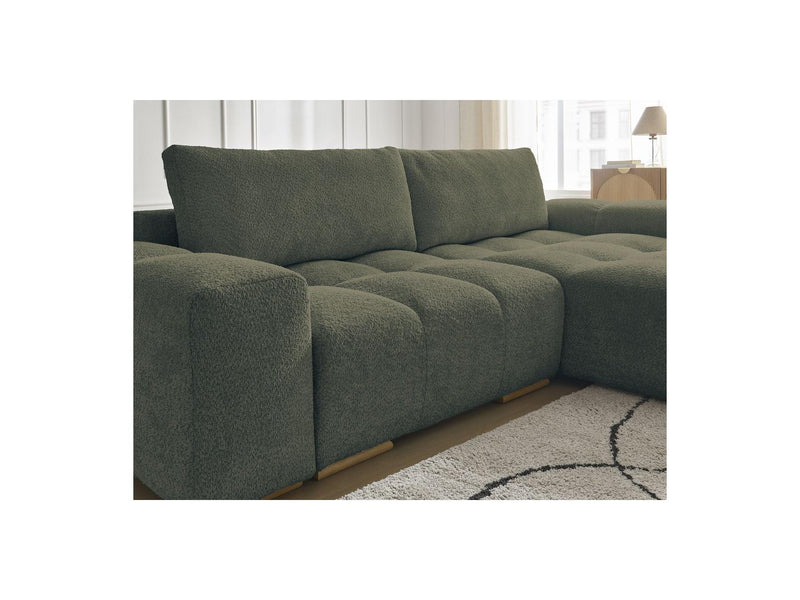 Canapé D'Angle Convertible Réversible Coffre - Anakin - Tissu Bouclette - 2 Coussins