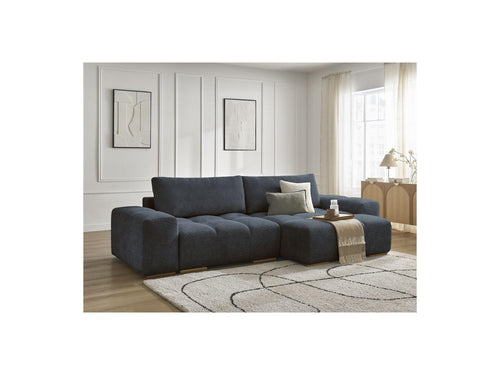 Canapé D'Angle Convertible Réversible Coffre - Anakin - Tissu Bouclette - 2 Coussins