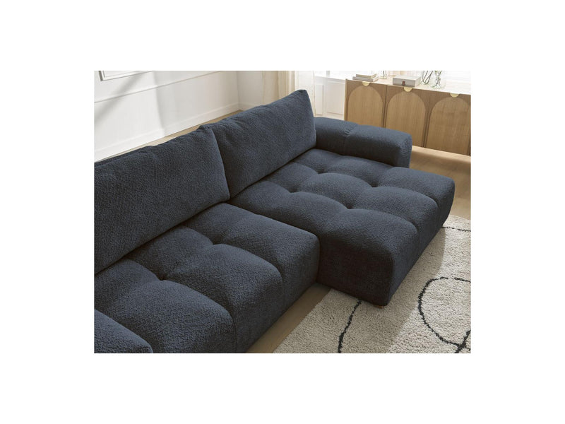 Canapé D'Angle Convertible Réversible Coffre - Anakin - Tissu Bouclette - 2 Coussins