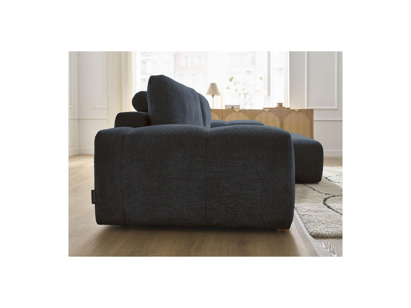 Canapé D'Angle Convertible Réversible Coffre - Anakin - Tissu Bouclette - 2 Coussins
