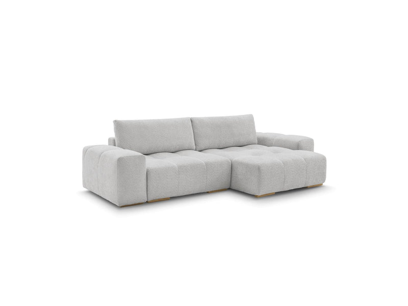Canapé D'Angle Convertible Réversible Coffre - Anakin - Tissu Bouclette - 2 Coussins