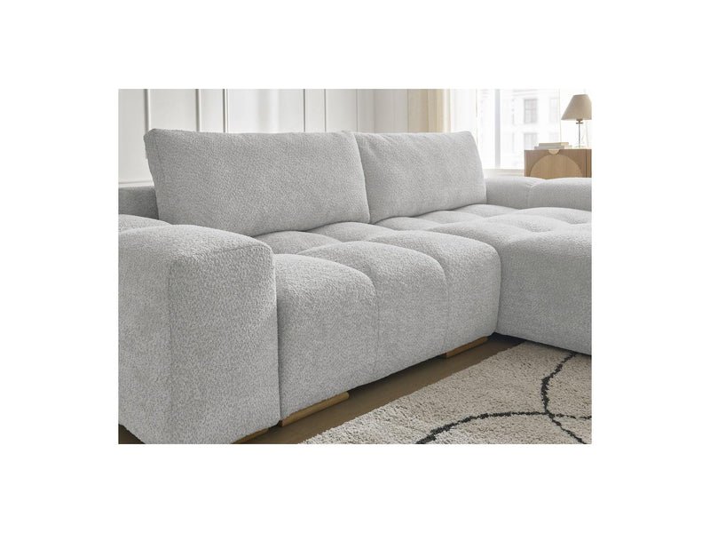 Canapé D'Angle Convertible Réversible Coffre - Anakin - Tissu Bouclette - 2 Coussins