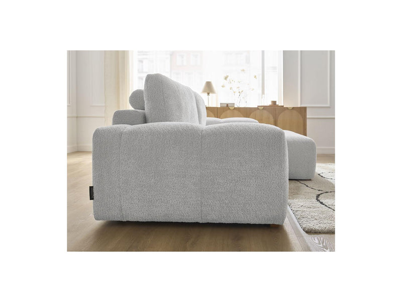 Canapé D'Angle Convertible Réversible Coffre - Anakin - Tissu Bouclette - 2 Coussins