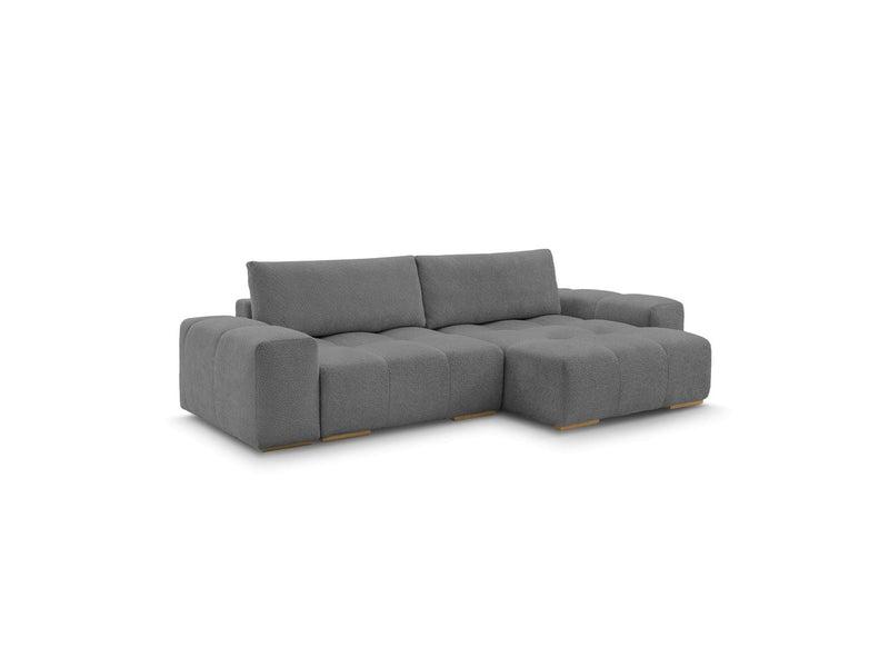 Canapé D'Angle Convertible Réversible Coffre - Anakin - Tissu Bouclette - 2 Coussins