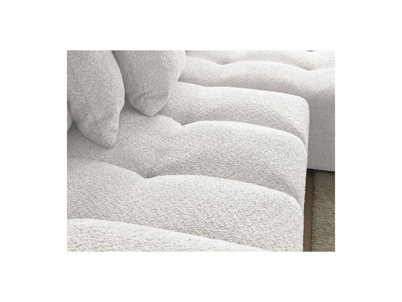 Canapé D'Angle Convertible Réversible Coffre - Anakin - Tissu Bouclette - 6 Coussins